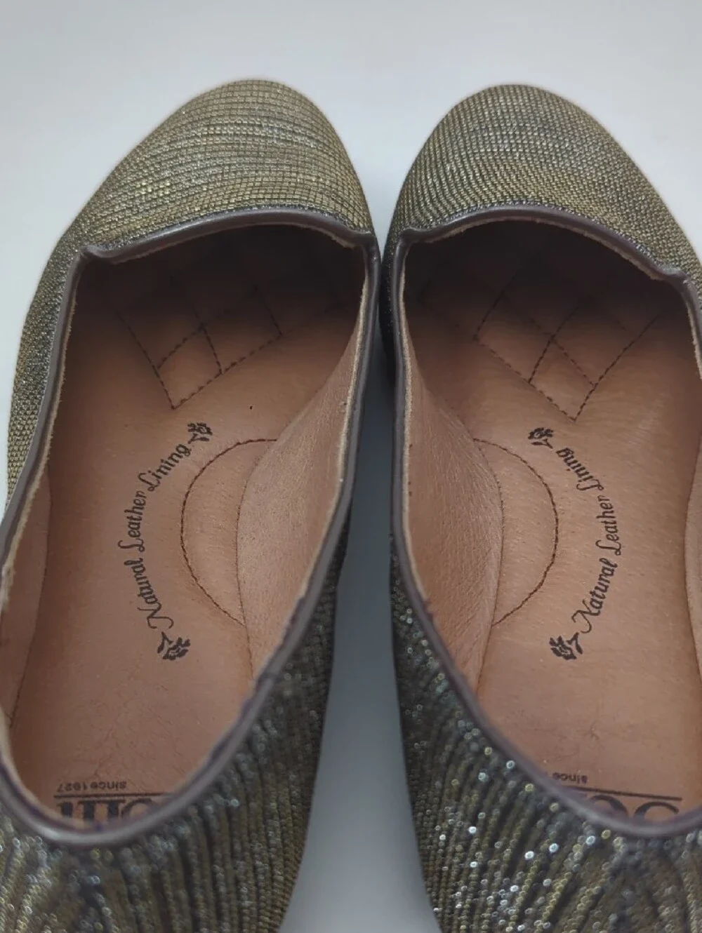 Söfft Gold Metallic Slip-On Flats